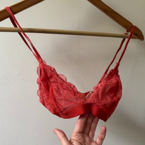 Madewell Red Lace Bralette Size M - Picture 3 of 3